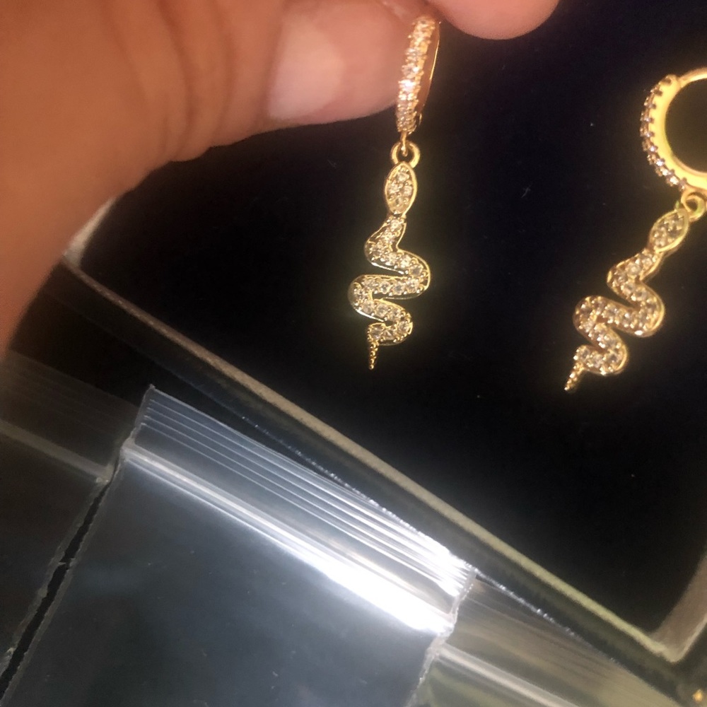 Snake diamond earrings